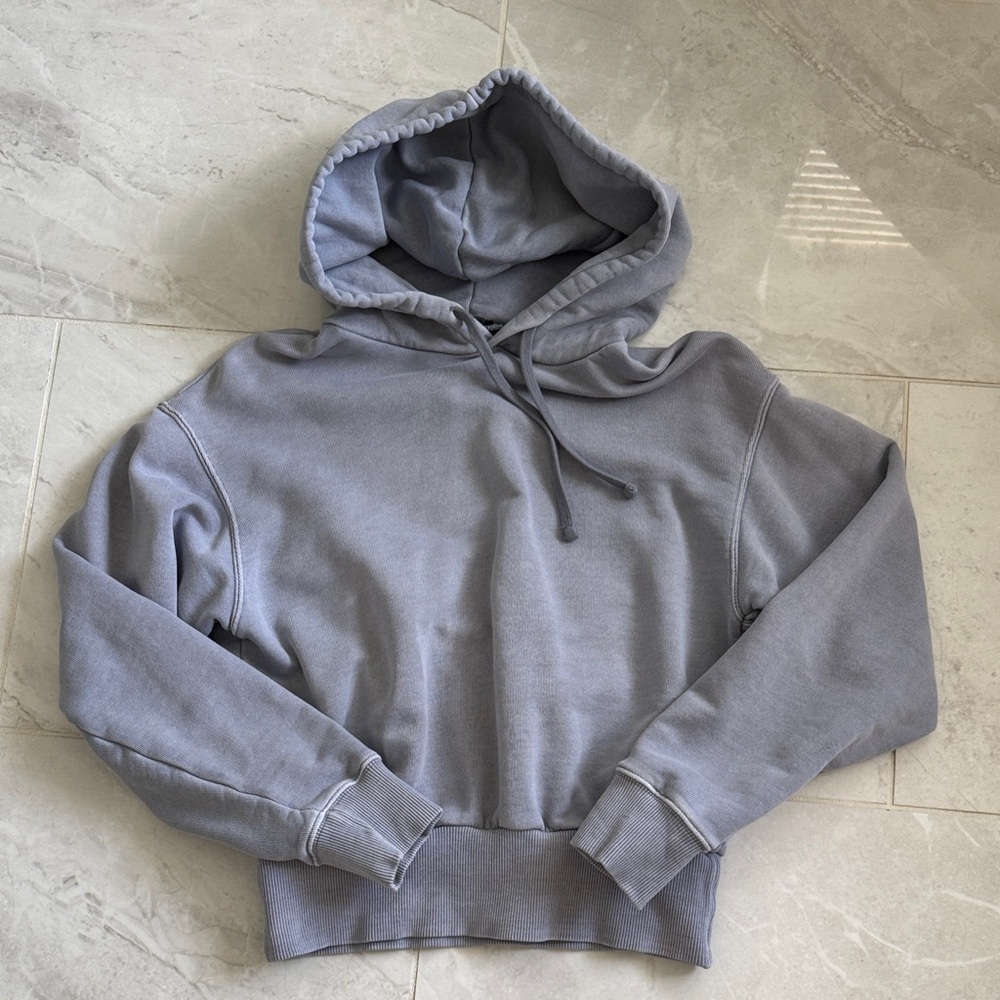 Zara women’s Light Blue Gray Hoodie Sweater